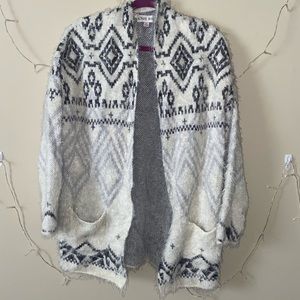 Aztec fuzzy cardigan
